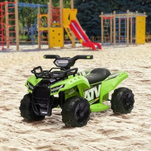 Quadriciclo Elétrico para Crianças de 18-36 Meses Velocidade 2km/h 66x44x42cm Verde