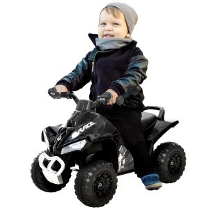 Quadriciclo para Crianças acima de 18 Meses Carro Andador Infantil com Função de Luzes e Música Desenho Inovador Carga 20kg 67,5x38x44 cm Preto