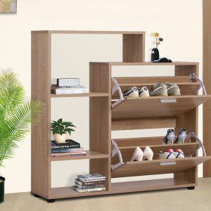 Sapateira de madeira com prateleiras – Medidas 101,5×25,5x98cm
