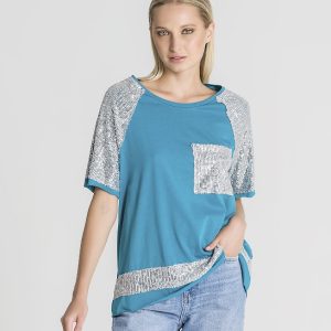 T-shirt C/ Lantejoulas / Bolso