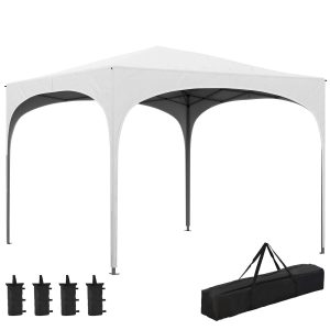 Tenda Dobrável 3×3 m com Altura Ajustável Bolsa de Transporte Tecido Anti-UV