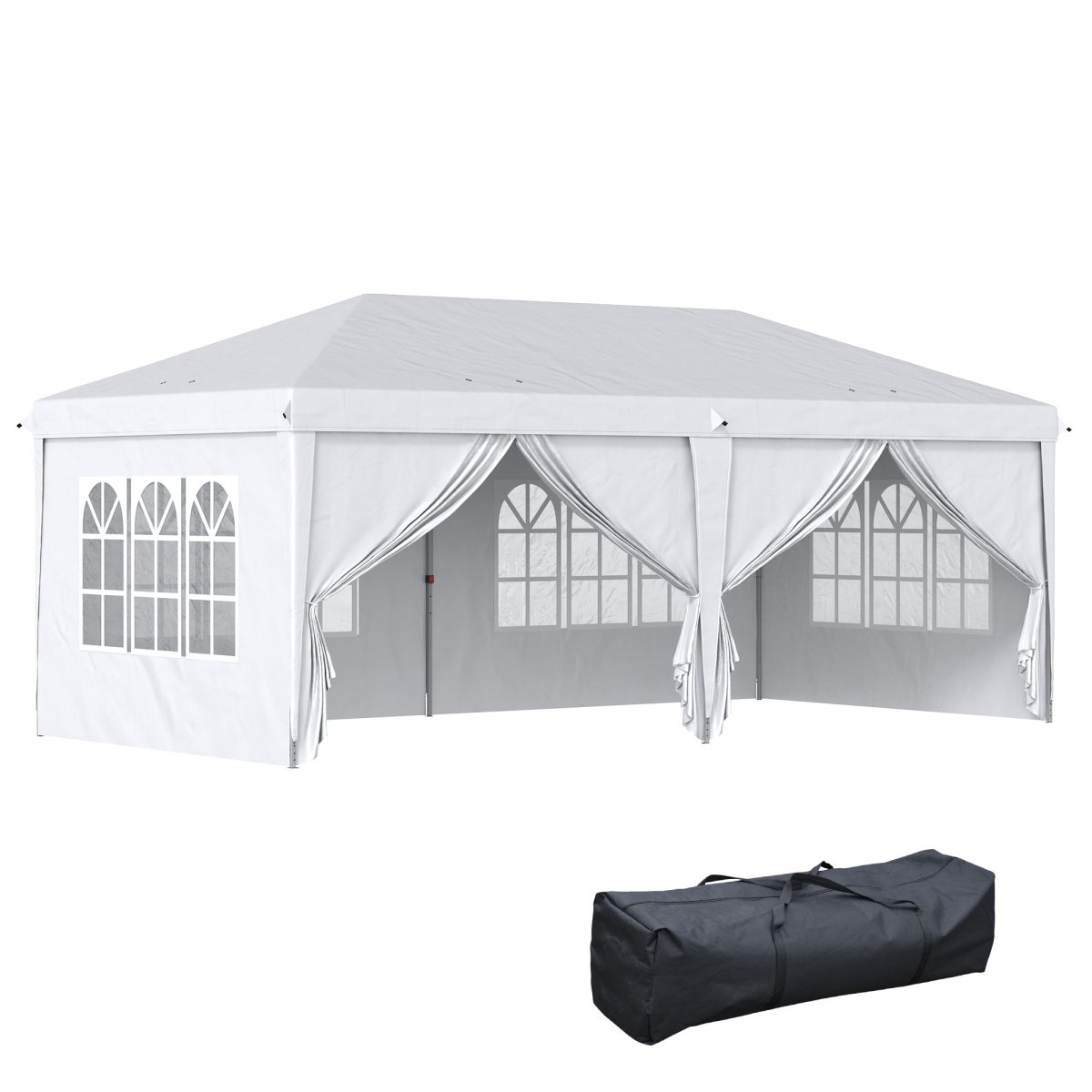 Tenda para Festas 585x295x270 cm com Paredes Laterais Amovíveis com 2 Portas com Fecho de Correr - Image 2