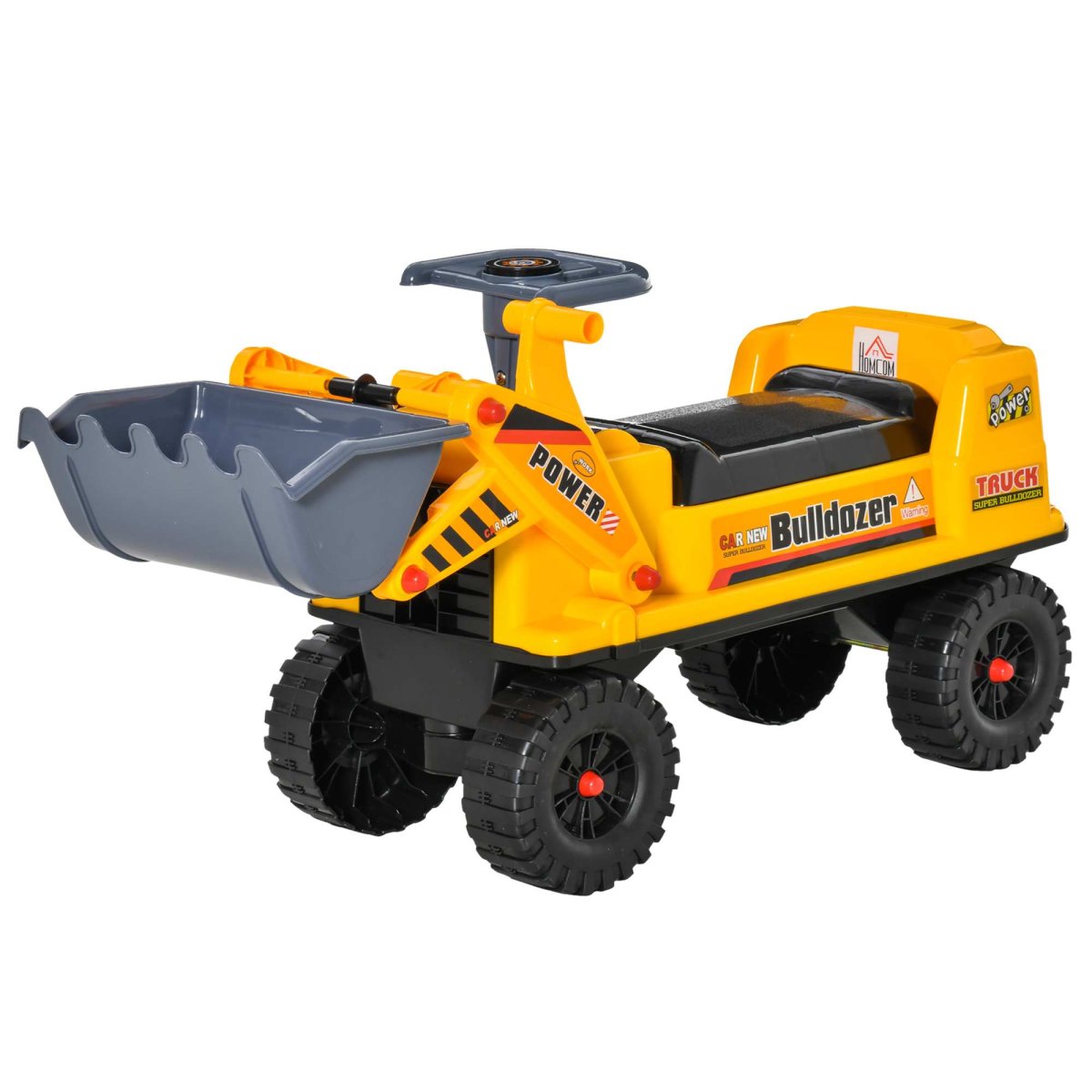 Trator sem Pedais para Crianças de 2-3 Anos com Pá Escavadora 70x26x37cm
