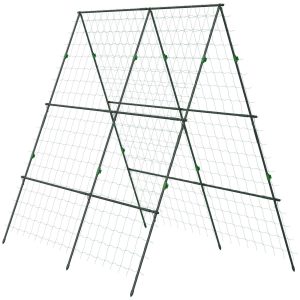 Treliça de Jardim Triangular com Estrutura em Aço 180x100x180 cm Verde
