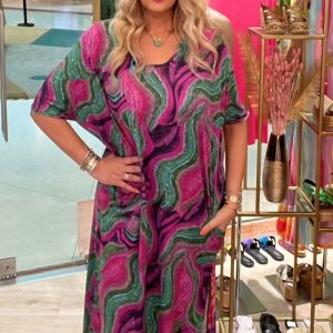 Vestido estilo Kaftan com aberturas