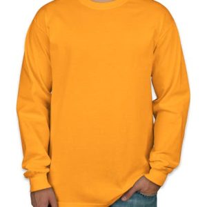 Camiseta Manga Longa Masculina Amarela Lisa