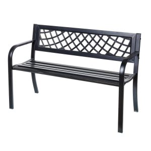 Banco de Jardim de Aço Preto VIKO 115 X 51 X 74 CM