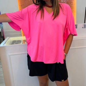 Camisola decote V solta