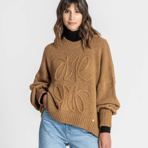 Camisola Oversize Bordada C/ Relevo