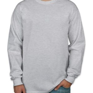 Camiseta Manga Longa Masculina Cinza Clara Lisa