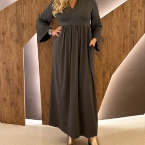 Vestido Corte Peito C/ Gola Abertura Decote