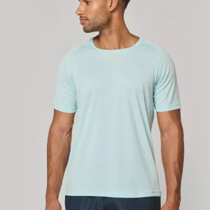 T-shirt de desporto de homem de material reciclado com decote redondo