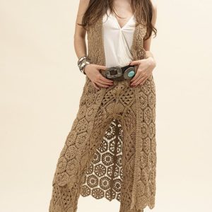 Colete Comprido Crochet