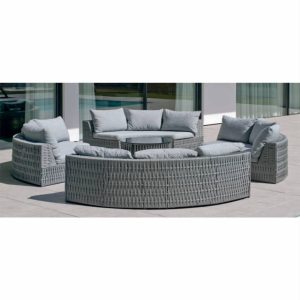 Conjunto de exterior para Jardim Naroha, 4 sofás e 1 mesa, Resistente e durável