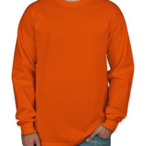 Camiseta Manga Longa Masculina Laranja Lisa