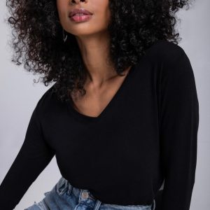 Camisola Malha Básica Decote V
