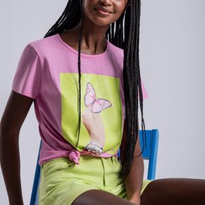 T-Shirt Borboleta C/ Perolas