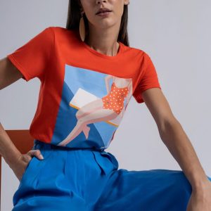 T-Shirt Menina Prancha Piscina
