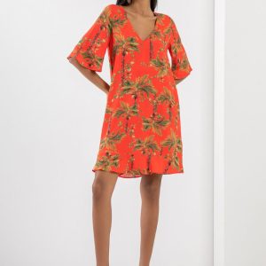 Vestido Curto Viscose C/ Manga Flare