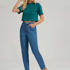 Calças Jeans Mommy C/ Cintura Alta