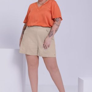 Blusa Manga Flare Decote V Duplo