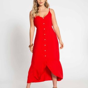 Vestido Alça Fina C/ Botões