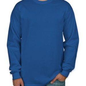 Camiseta Manga Longa Masculina Azul Royal Lisa